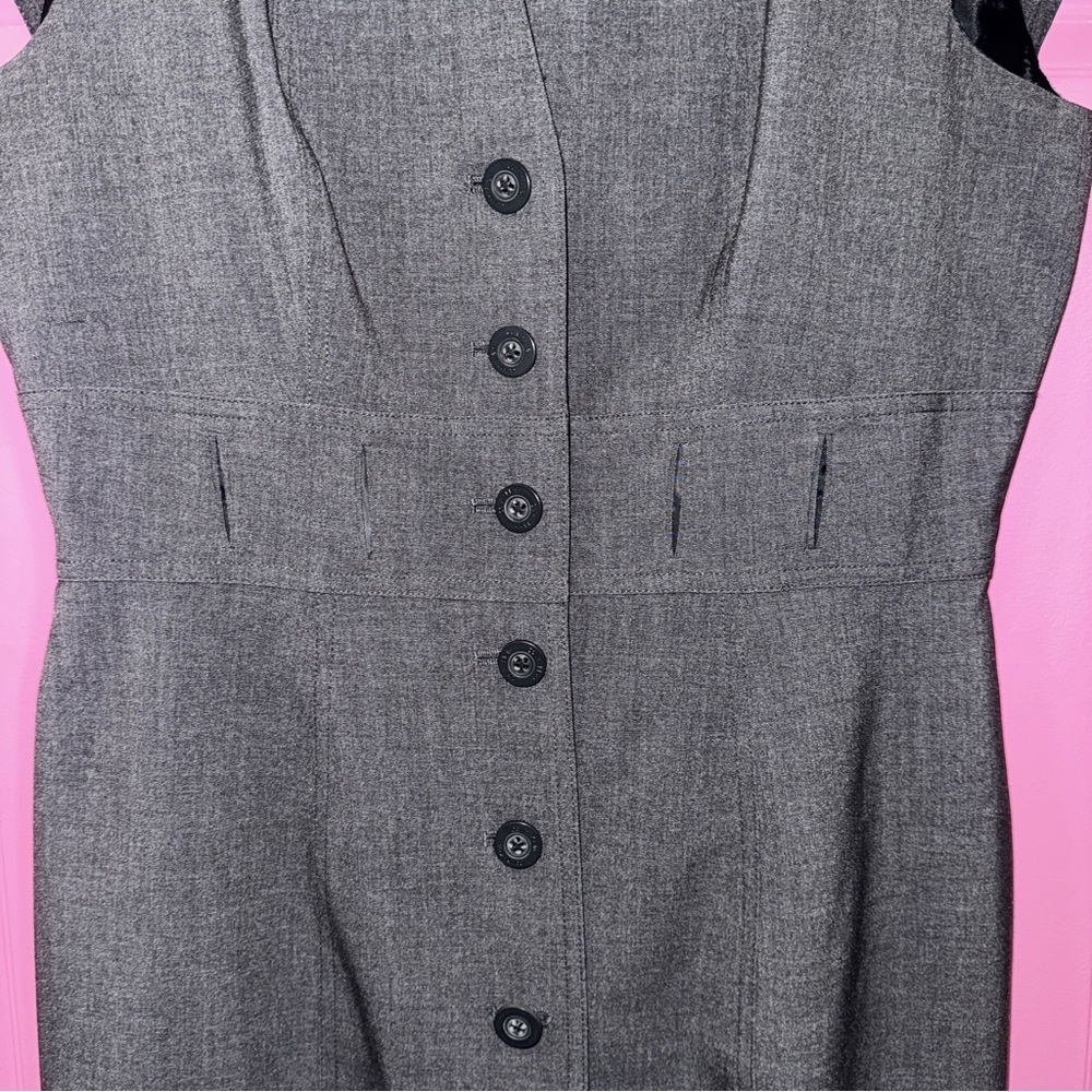 Calvin Klein Charcoal Button-Front Midi Dress - image 3